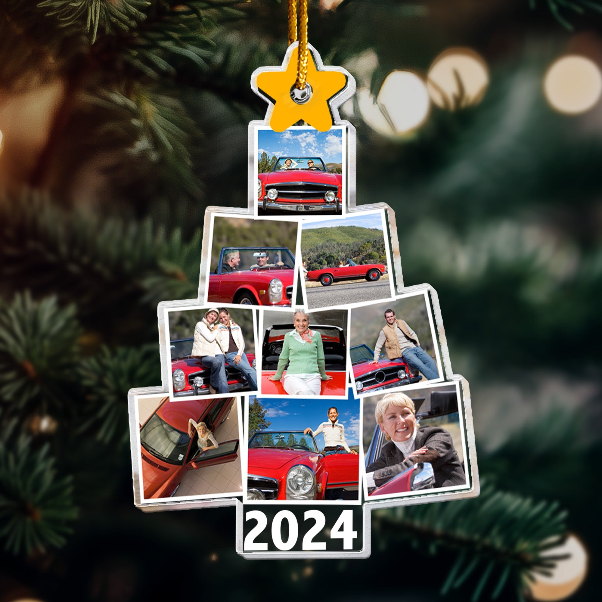 Photo Car Christmas Tree Christmas - Personalized Acrylic Photo Ornament ORN0810