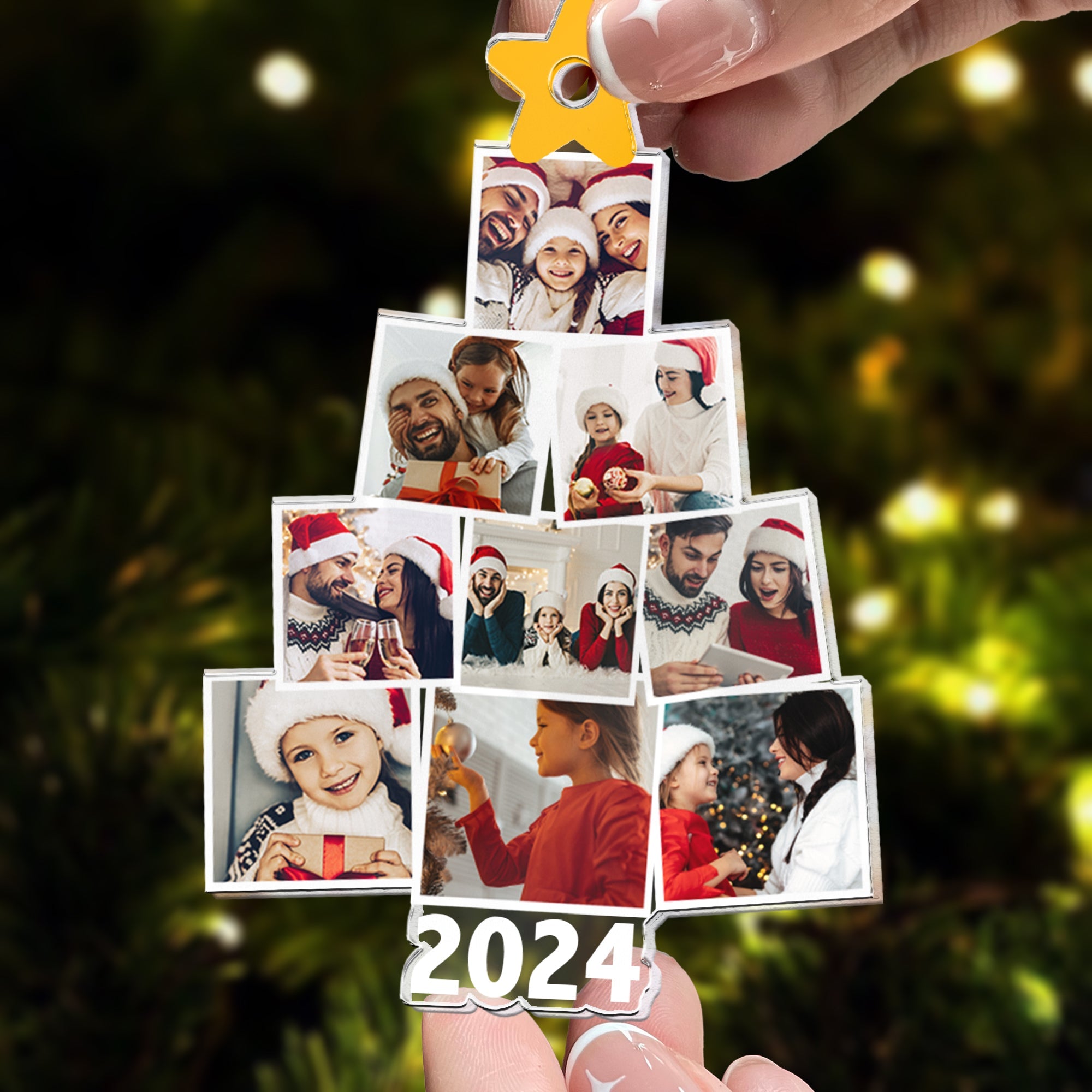 Photo Family Tree Christmas - Personalized Family Photo Ornament ORN0810