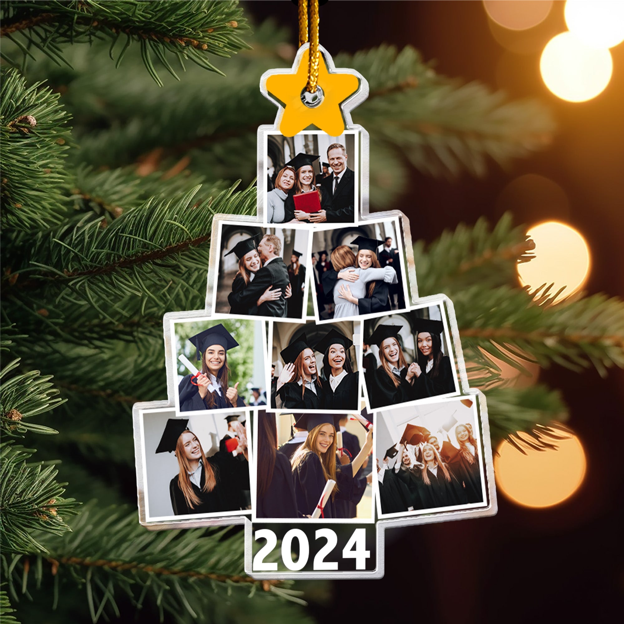 Photo Graduation Christmas Tree - Personalized Acrylic Photo Ornament ORN0810