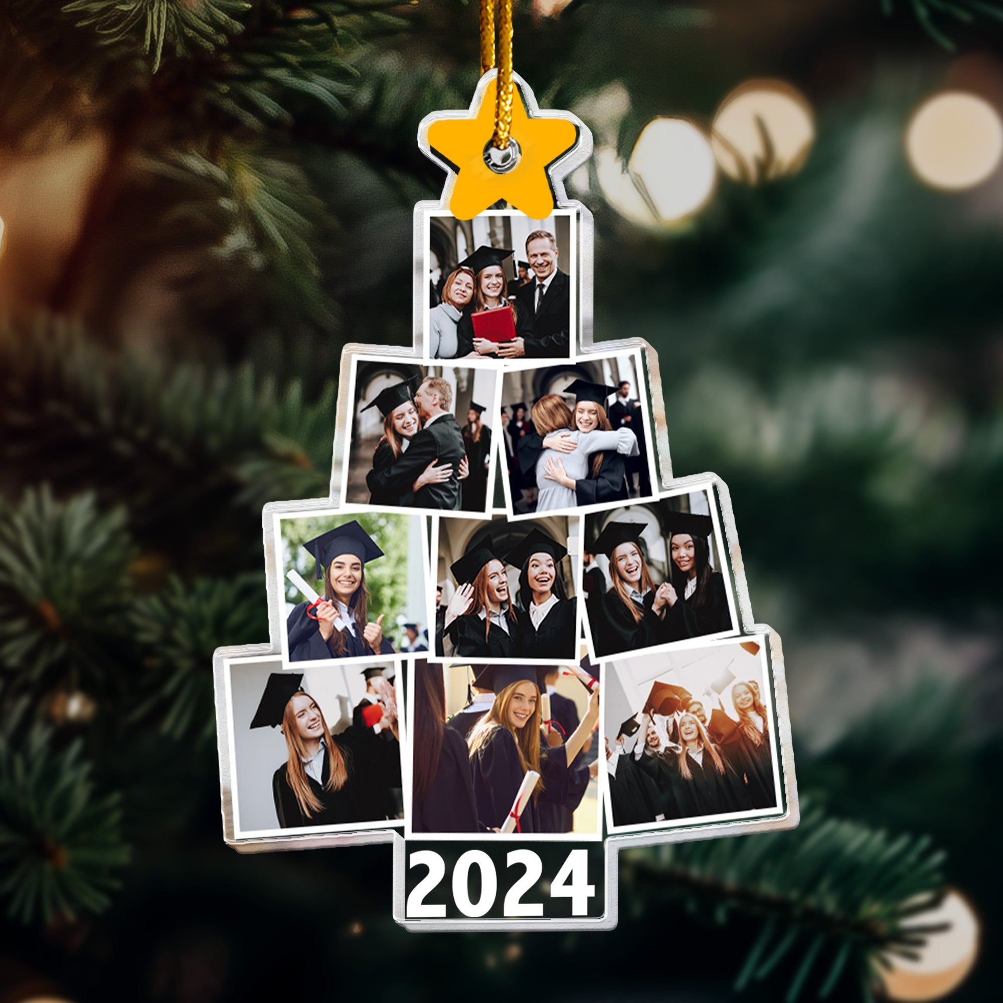 Photo Graduation Christmas Tree - Personalized Acrylic Photo Ornament ORN0810