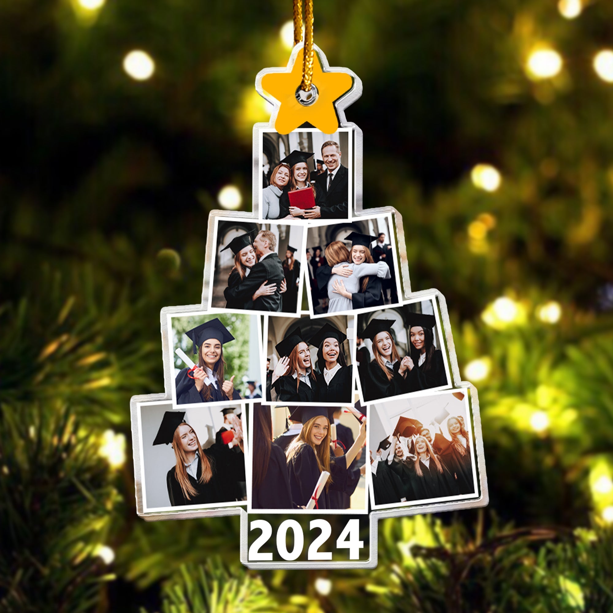 Photo Graduation Christmas Tree - Personalized Acrylic Photo Ornament ORN0810