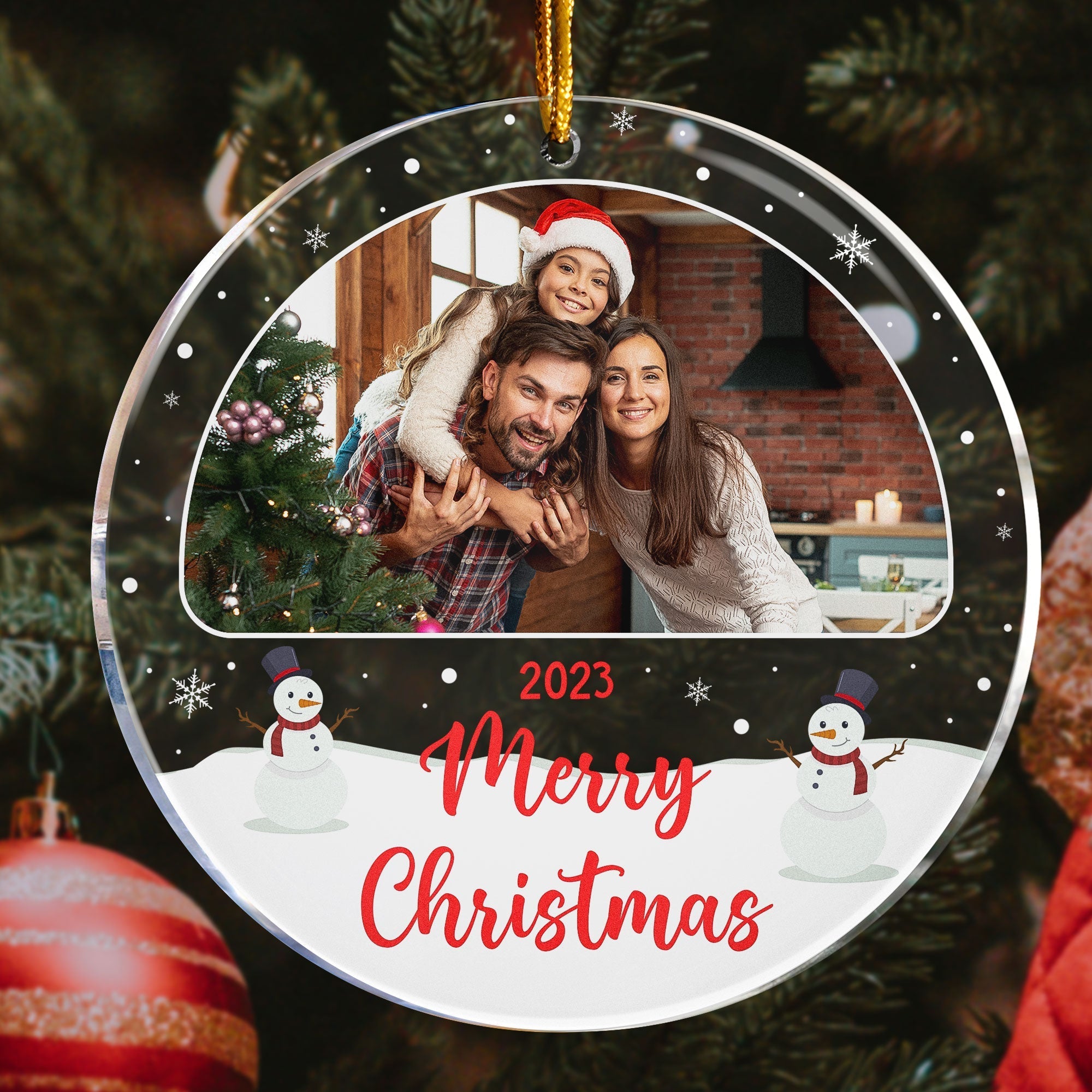 Family Keepsake - Personalized Circle Acrylic Photo Ornament ORN0810