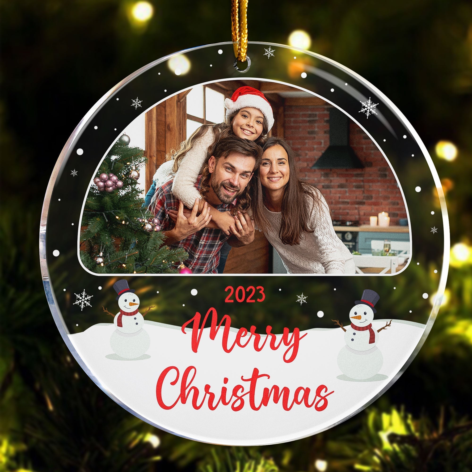 Family Keepsake - Personalized Circle Acrylic Photo Ornament ORN0810
