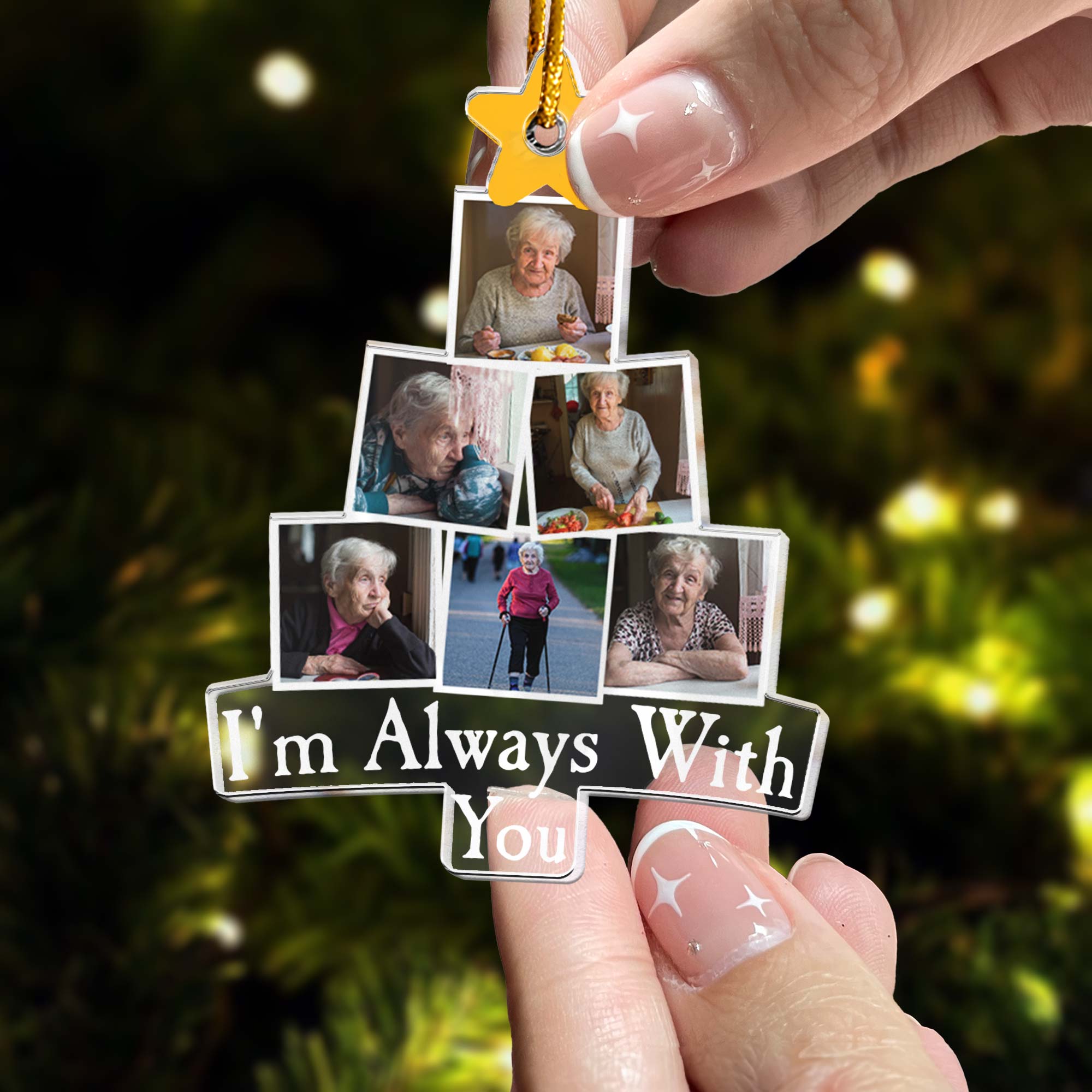 Photo Memorial Christmas Tree - Personalized Acrylic Photo Ornament ORN0810