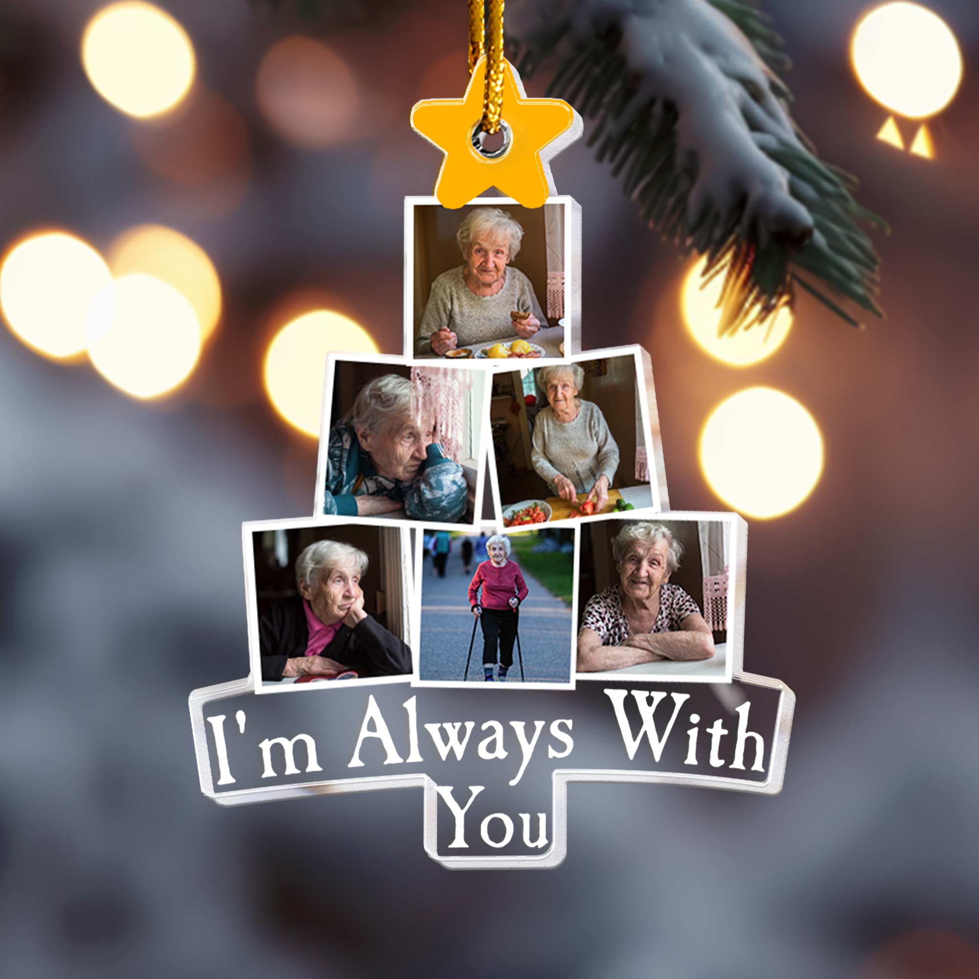 Photo Memorial Christmas Tree - Personalized Acrylic Photo Ornament ORN0810