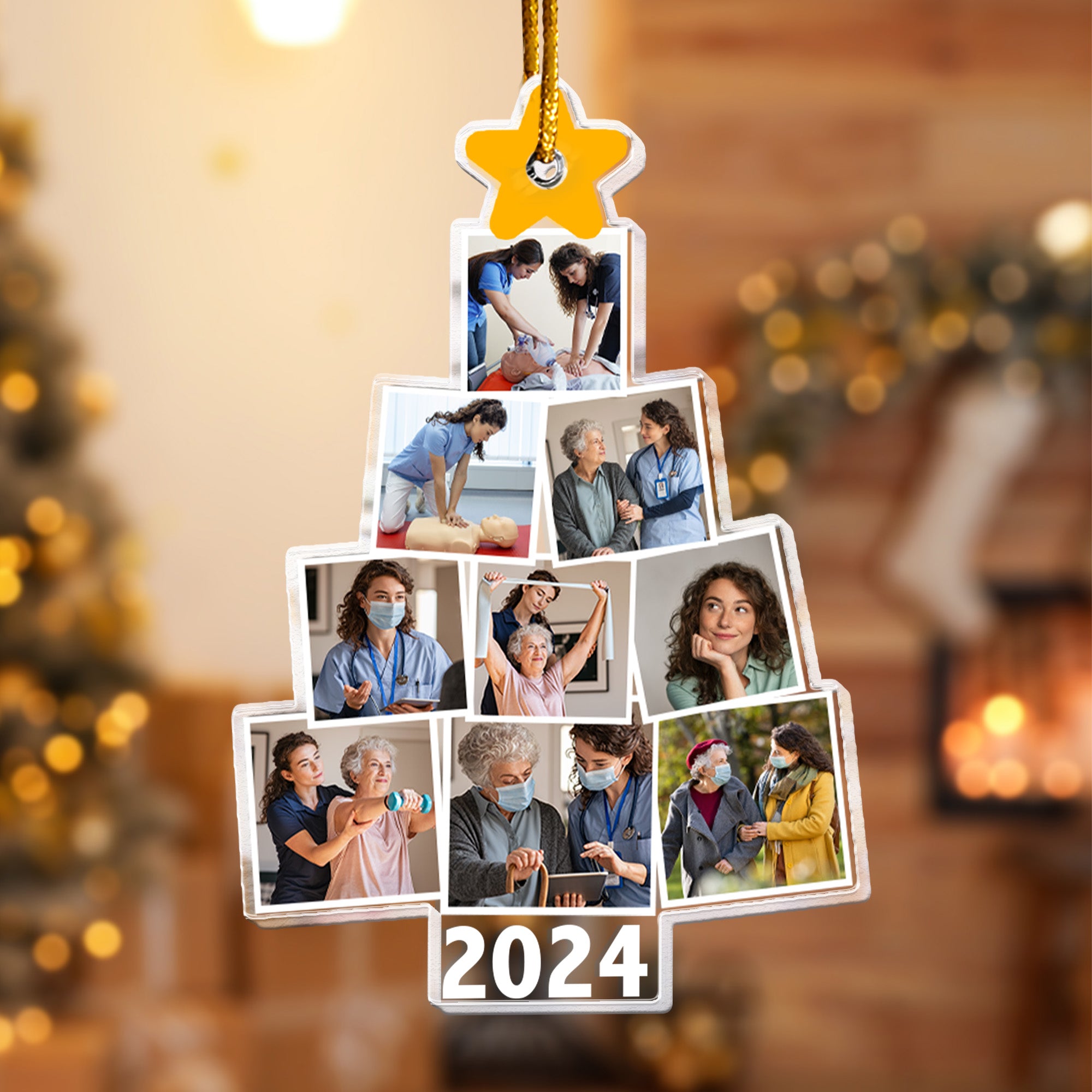 Photo Nurse Christmas Tree - Personalized Acrylic Photo Ornament ORN0810
