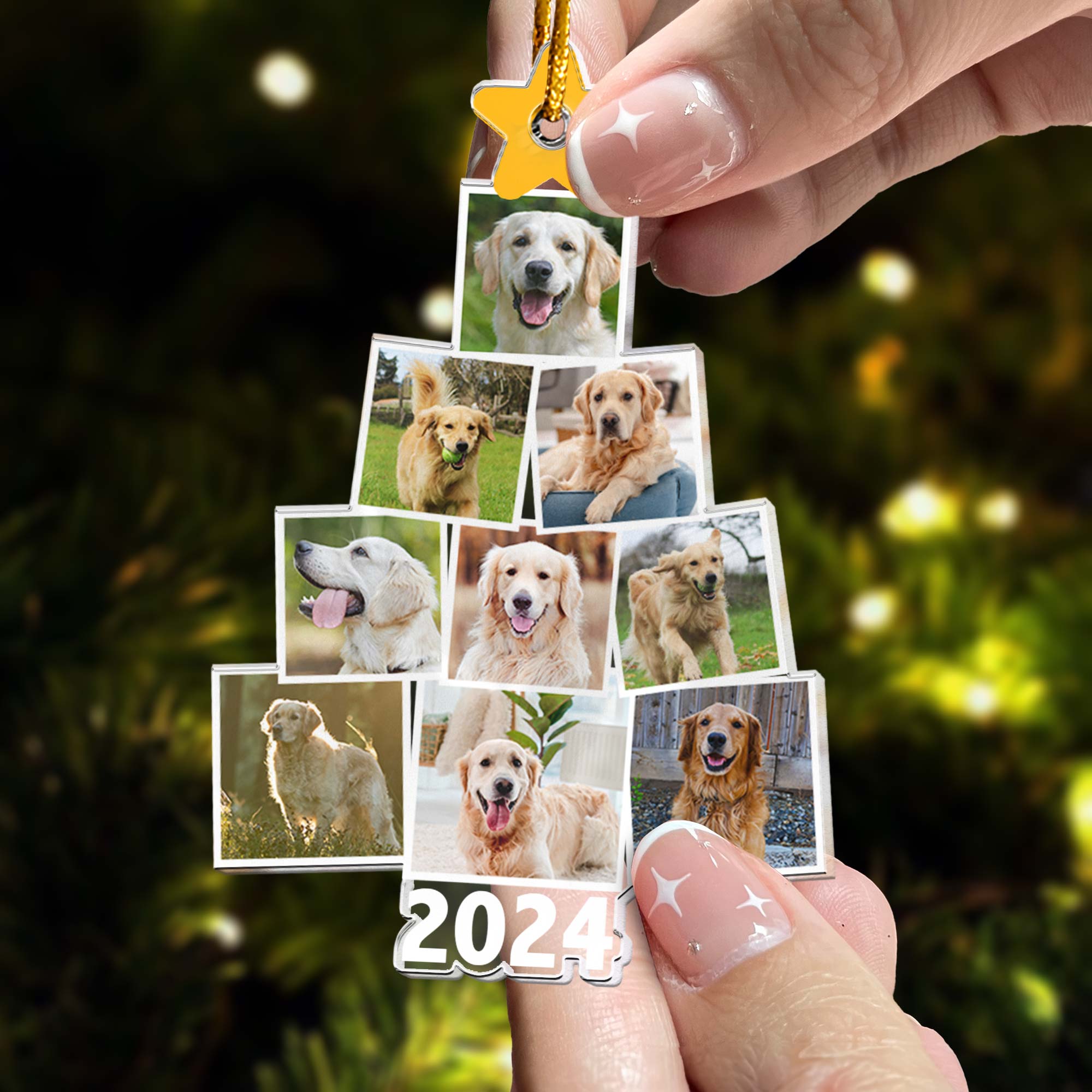 Photo Pet Christmas Tree - Personalized Acrylic Photo Ornament ORN0810