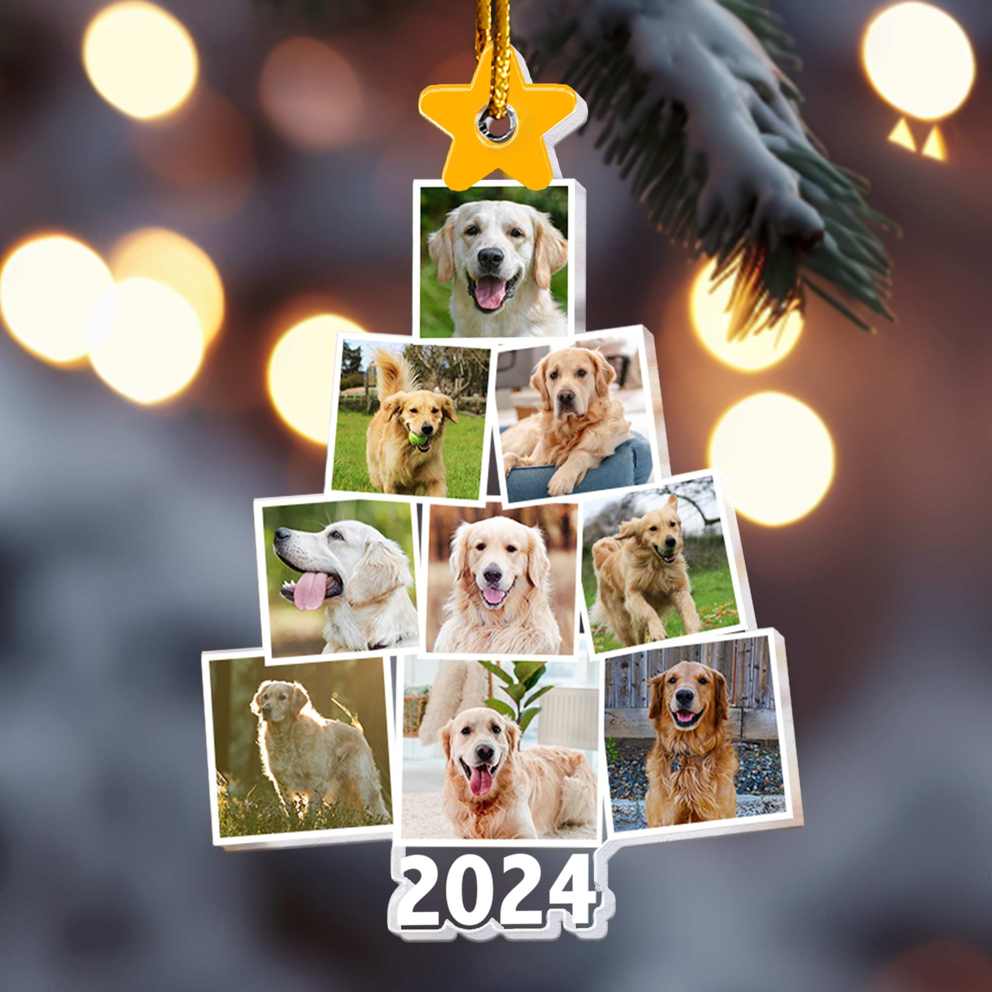 Photo Pet Christmas Tree - Personalized Acrylic Photo Ornament ORN0810