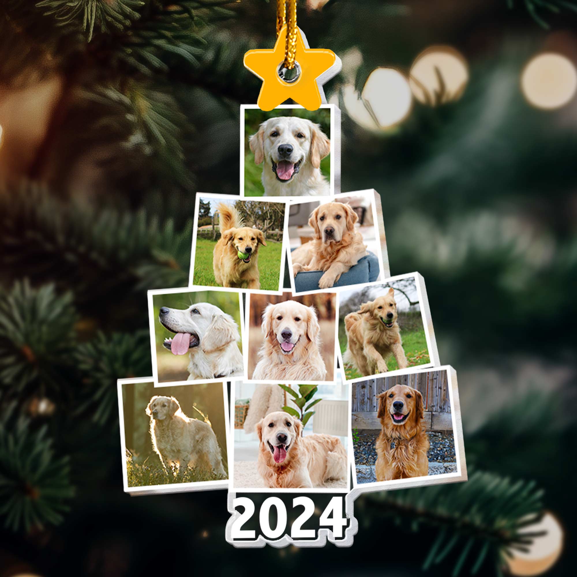 Photo Pet Christmas Tree - Personalized Acrylic Photo Ornament ORN0810