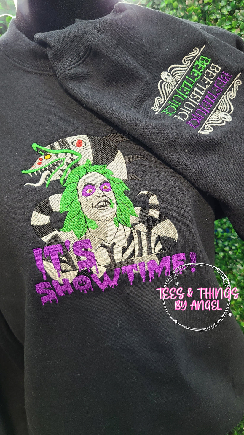 Beetlejuice Embroidered Sweatshirt, Horror Movies Characters Hoodie EMHA0609