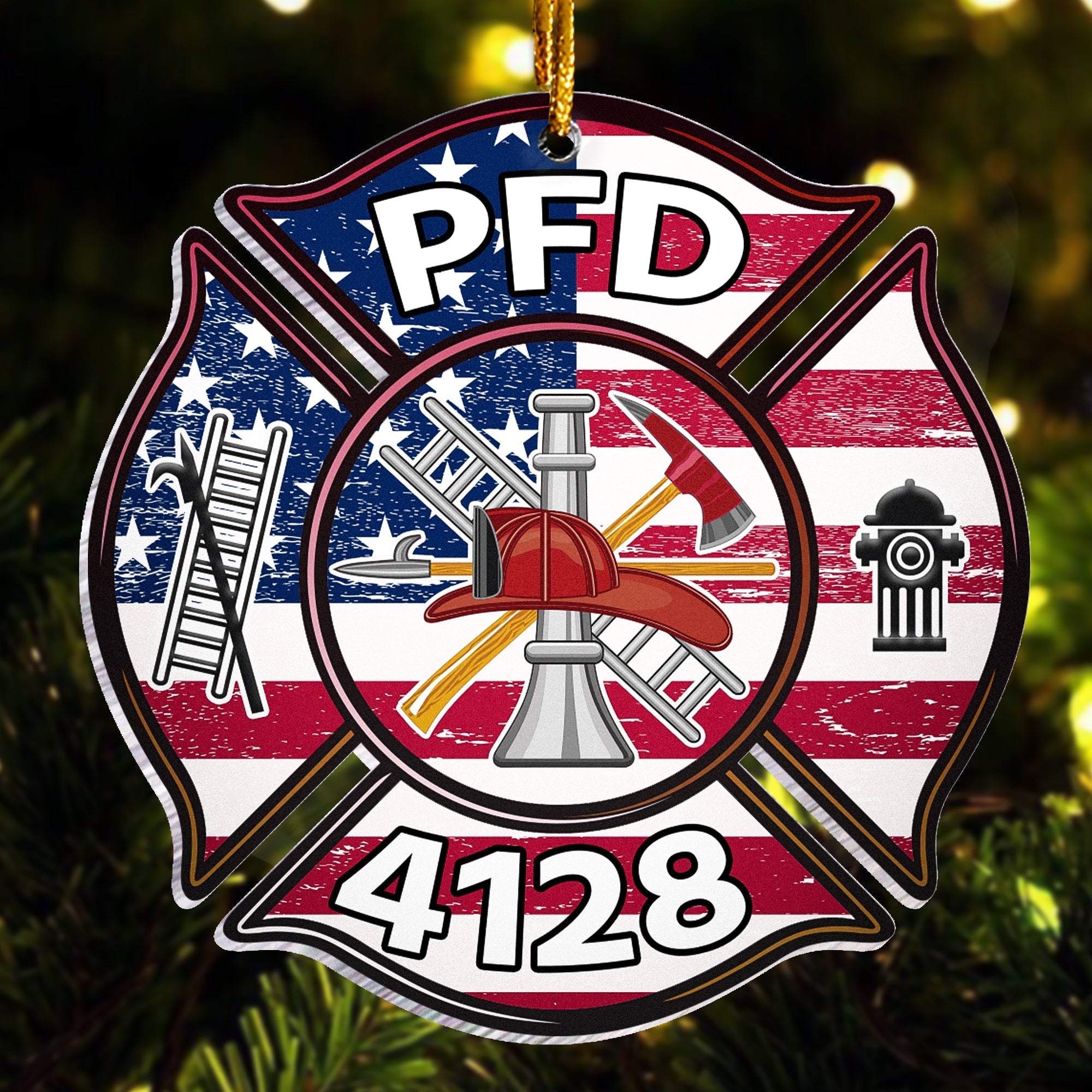 Proud Firefighter - Personalized Firefighter Shaped Acrylic Ornament ORN0810