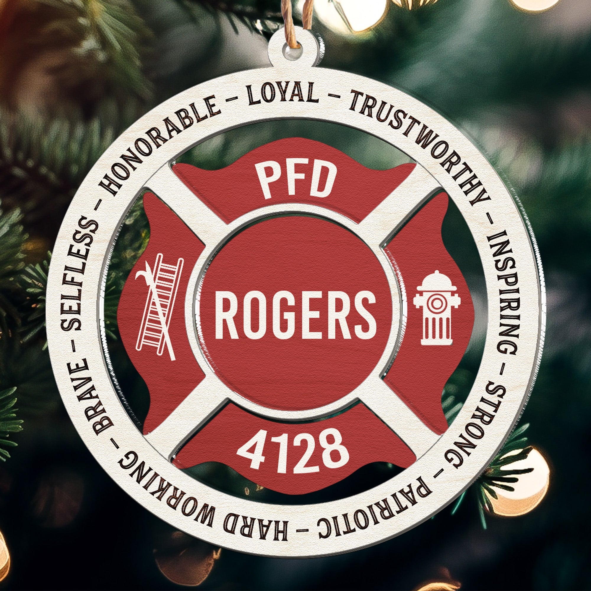 Proud Firefighter - Personalized Wood And Acrylic Ornament ORN0810