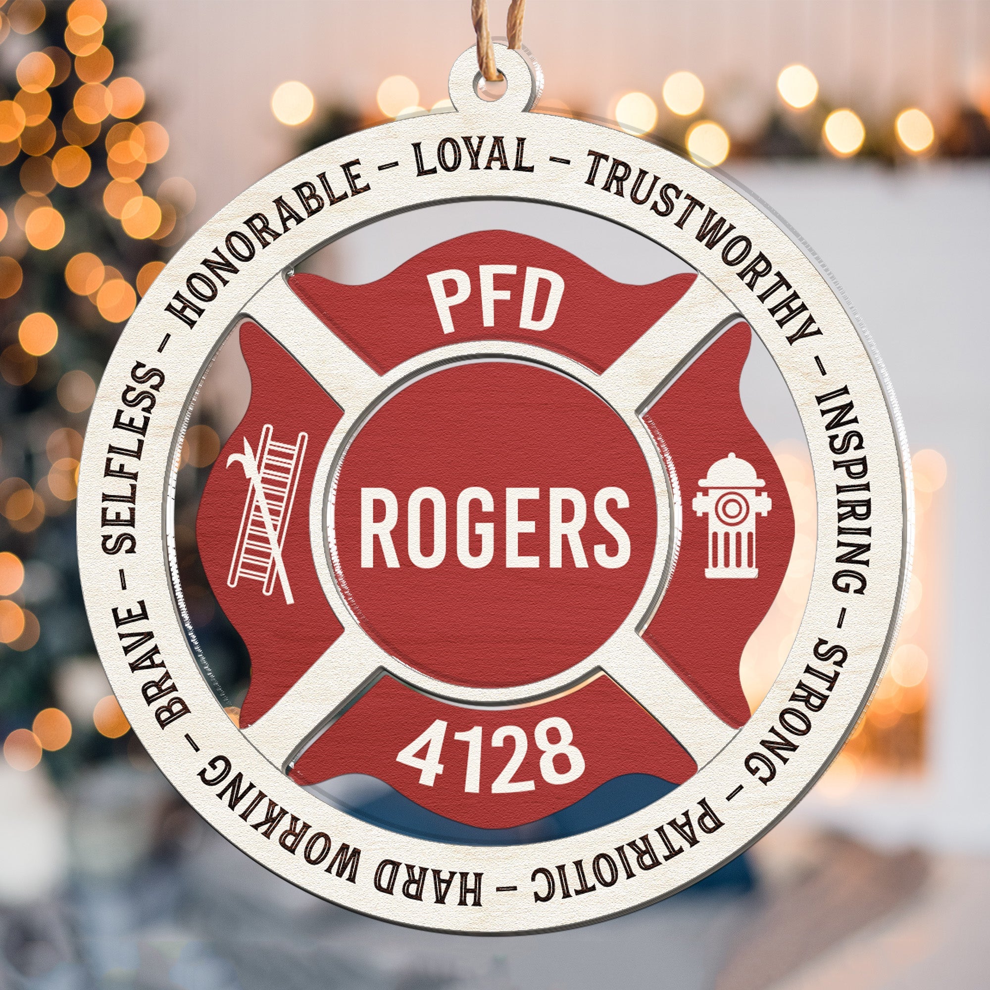 Proud Firefighter - Personalized Wood And Acrylic Ornament ORN0810