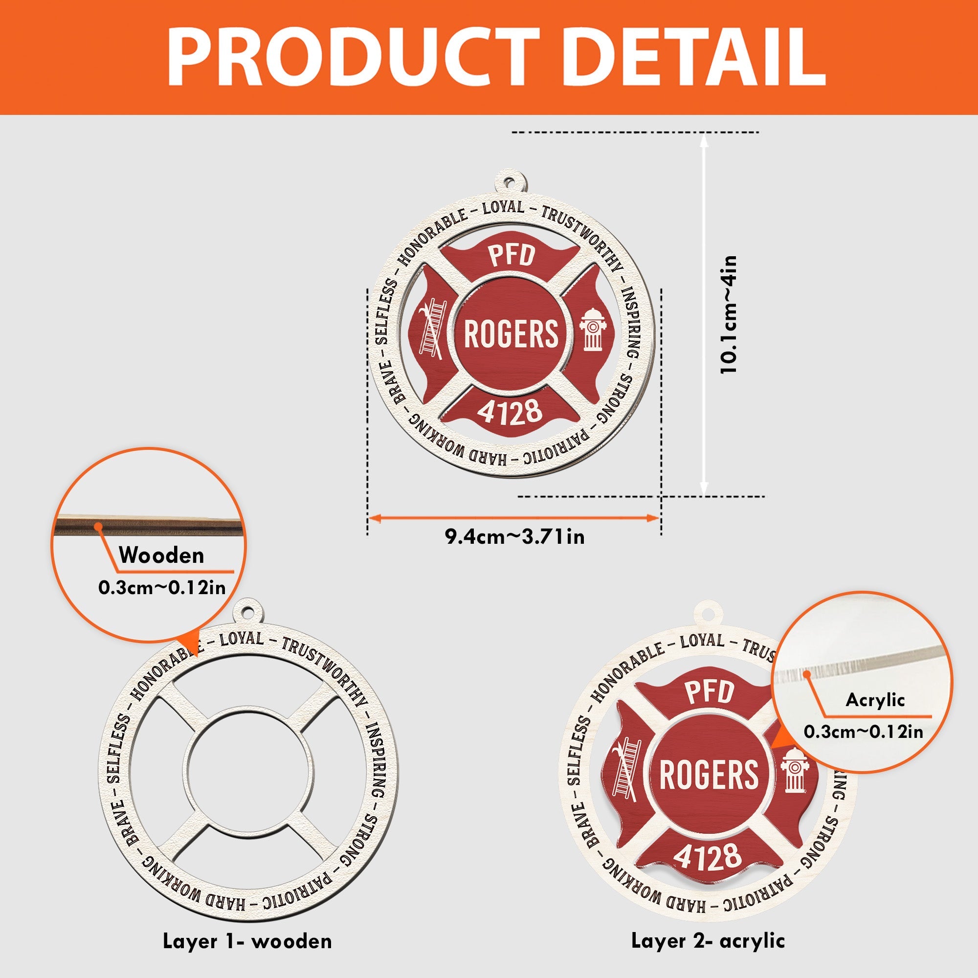 Proud Firefighter - Personalized Wood And Acrylic Ornament ORN0810