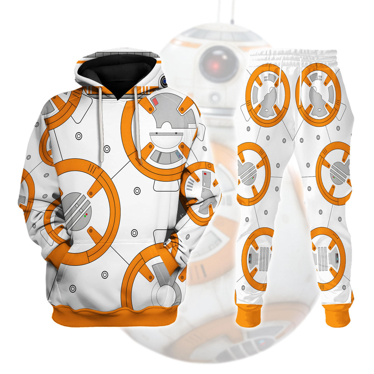 CustomsPig BB 8 Robot Warhammer Costume Hoodie Jogger, CustomsPig BB 8 Robot Marines Cosplay 3D Hoodie Pants, Warhammer 3D Tracksuit, Warhammer Game Outfit TQT4
