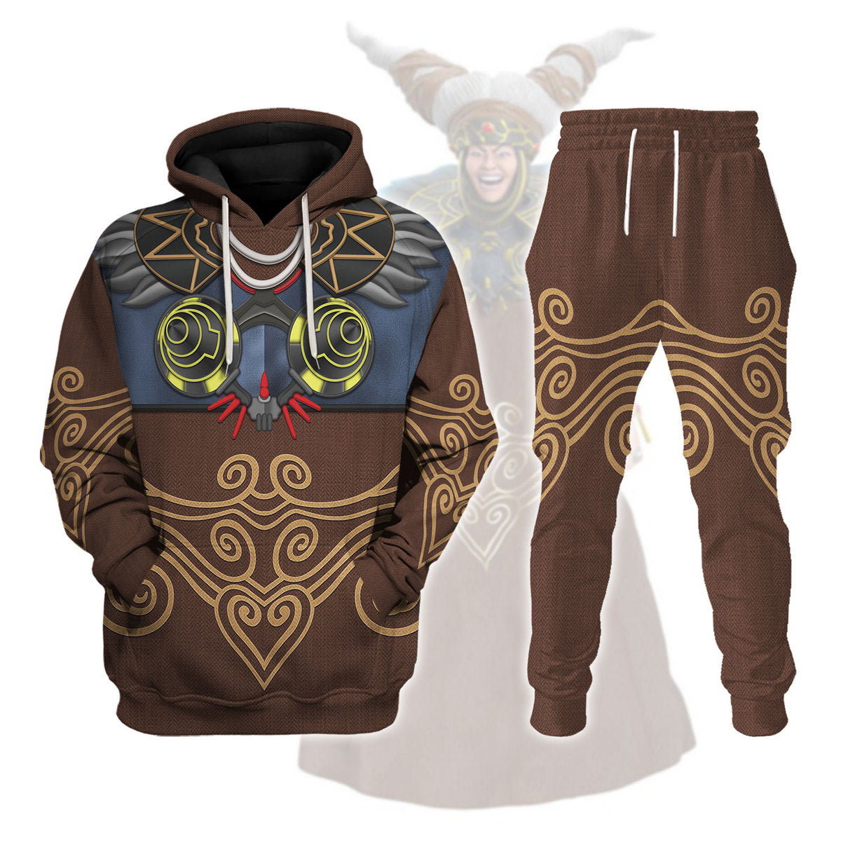 Pig Rita Repulsa Warhammer Costume Hoodie Jogger, Pig Rita Repulsa Marines Cosplay 3D Hoodie Pants, Warhammer 3D Tracksuit, Warhammer Game Outfit TQT4