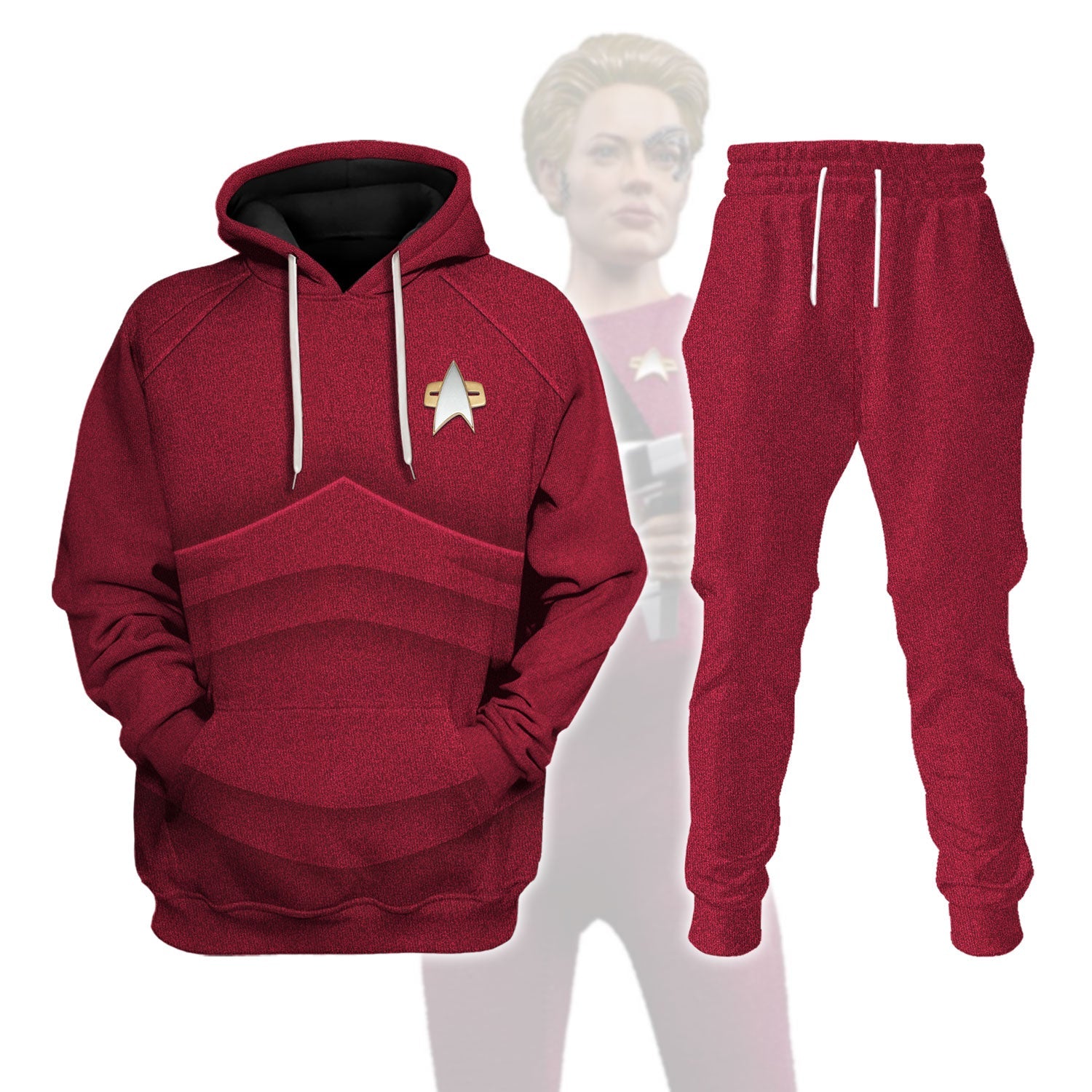 Seven of Nine red Warhammer Costume Hoodie Jogger, Seven of Nine rede Marines Cosplay 3D Hoodie Pants, Warhammer 3D Tracksuit, Warhammer Game Outfit TQT4