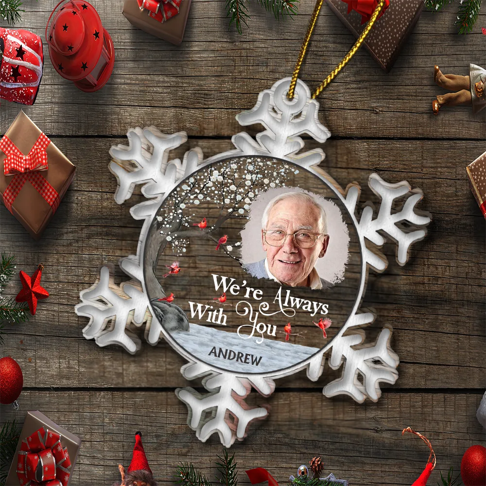 Custom Photo I Am Always With You Snowflake - Personalized Custom Shaped Acrylic Ornament ORNA1210