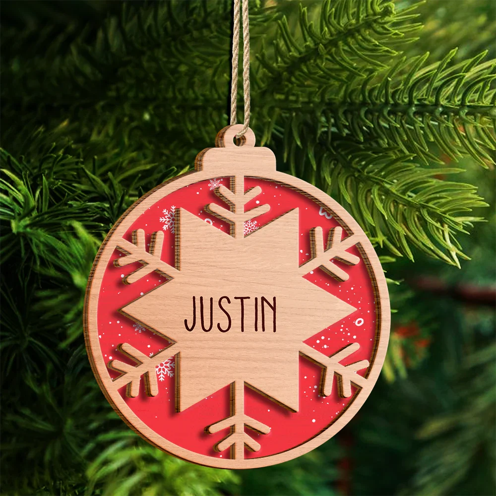 Christmas Snowflakes - Personalized 2-Layered Wooden Ornament ORNA1210