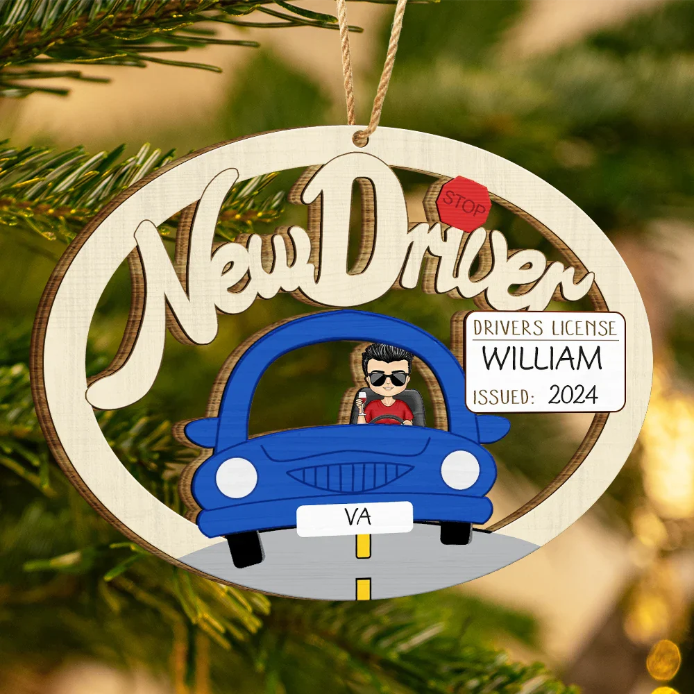 New Driver Christmas - Personalized Wooden Cutout Ornament ORNA1210