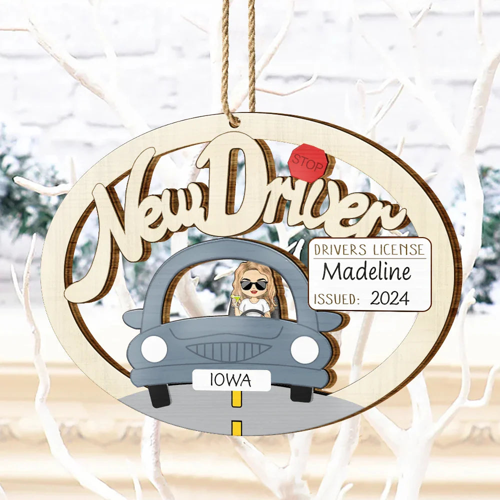 New Driver Christmas - Personalized Wooden Cutout Ornament ORNA1210
