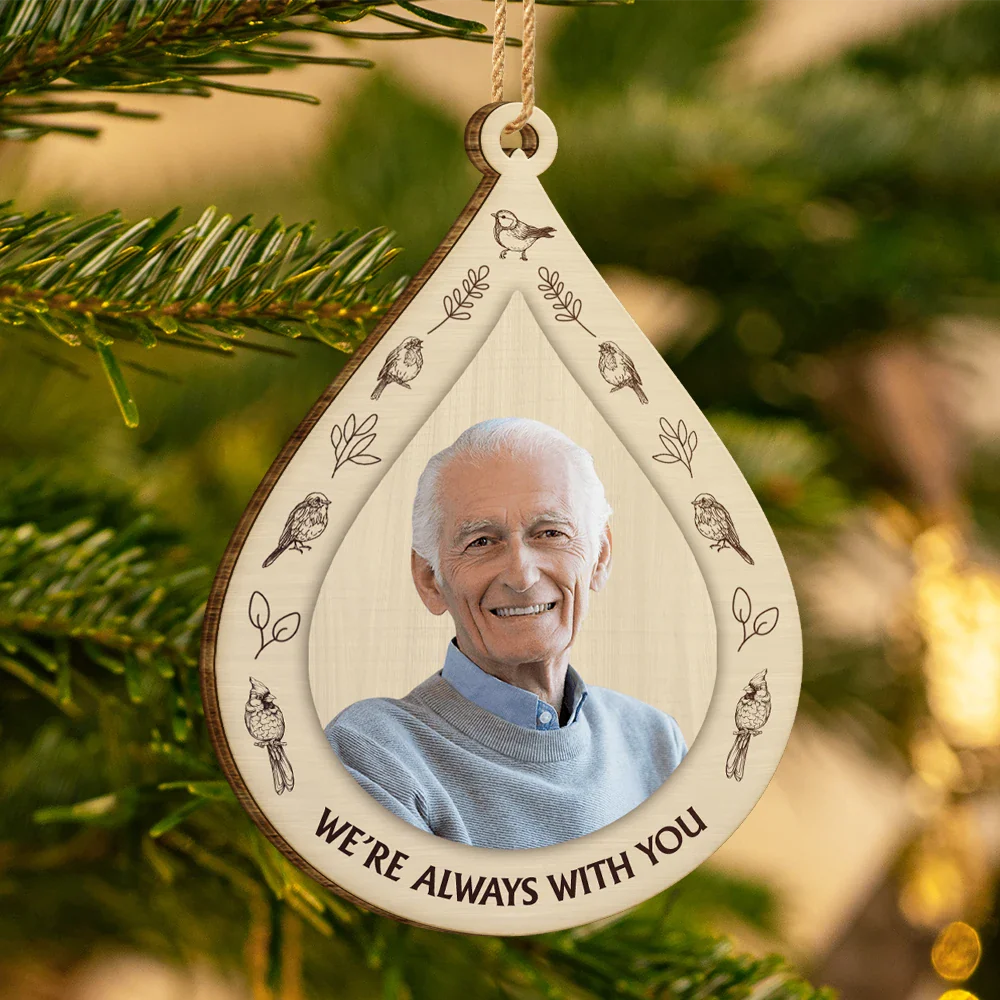 Custom Photo I Am Always With You Memorial Christmas - Personalized Custom Shaped Wooden Ornament ORNA1210