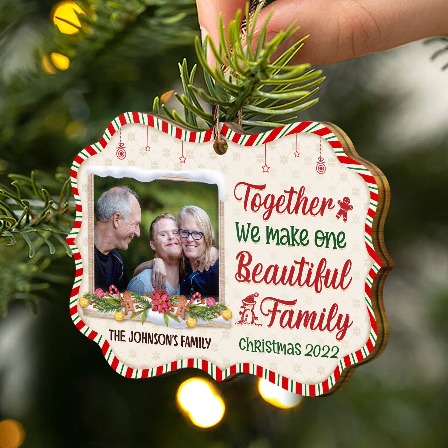 Custom Photo This Is Us A Little Bit Of Crazy - Christmas Gift For Family - Personalized Custom Wooden Ornament ORNA1210