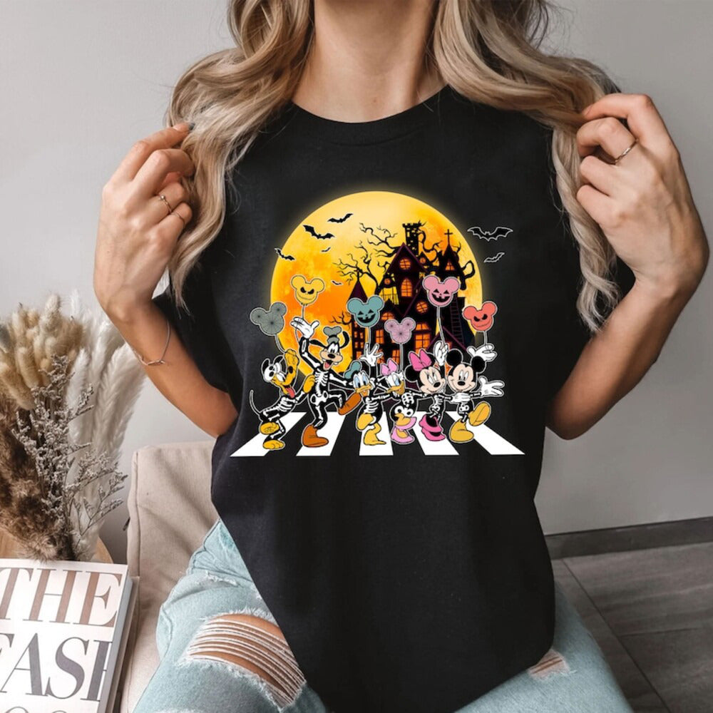 Disney Halloween Skeleton Shirt, Disney Halloween 2024 Matching Shirt, Disney Balloon Shirt, Mickey Minnie and Friends,Disney Matching Shirt HL23