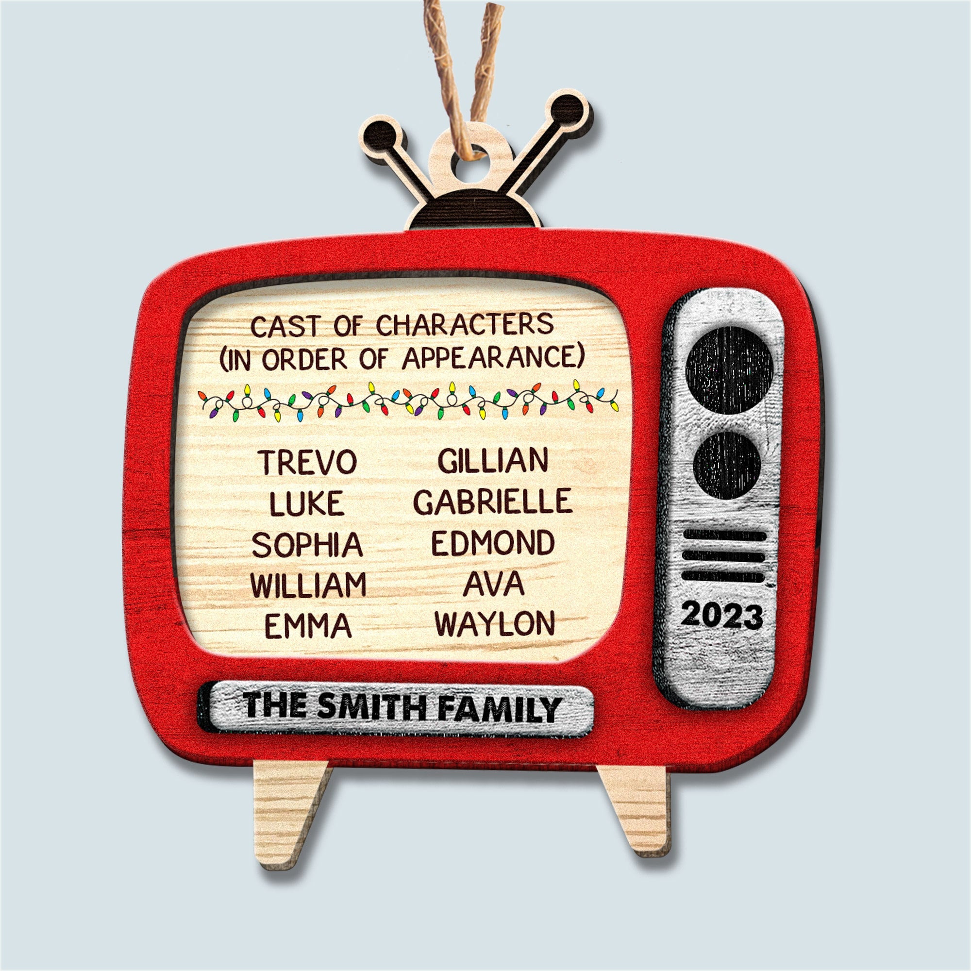 Retro TV Family Christmas Movies Funny - Personalized Wooden Ornament ORN0810