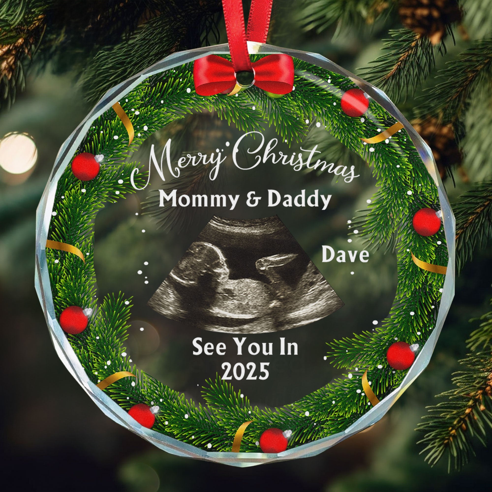 See You In Next Year - Personalized Glass Photo Ornament ORN0810