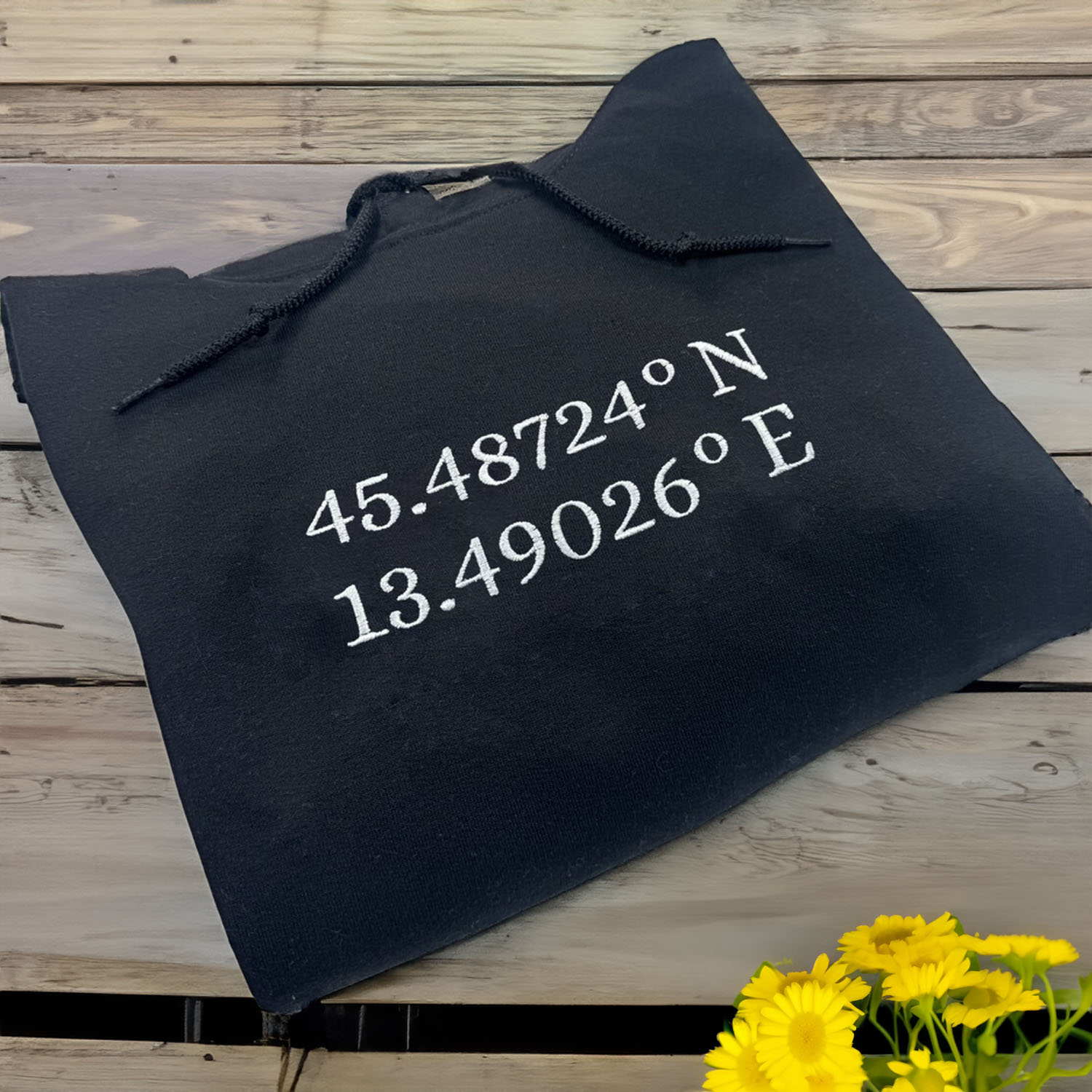 Custom Embroidered Personalized Longitude and Latitude Special Location Sweatshirt, Hoodie em5