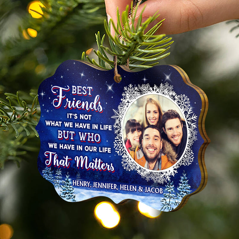 Custom Photo Work Made Us Colleagues - Christmas Gift For Friends - Personalized Custom Wooden Ornament ORNA1210