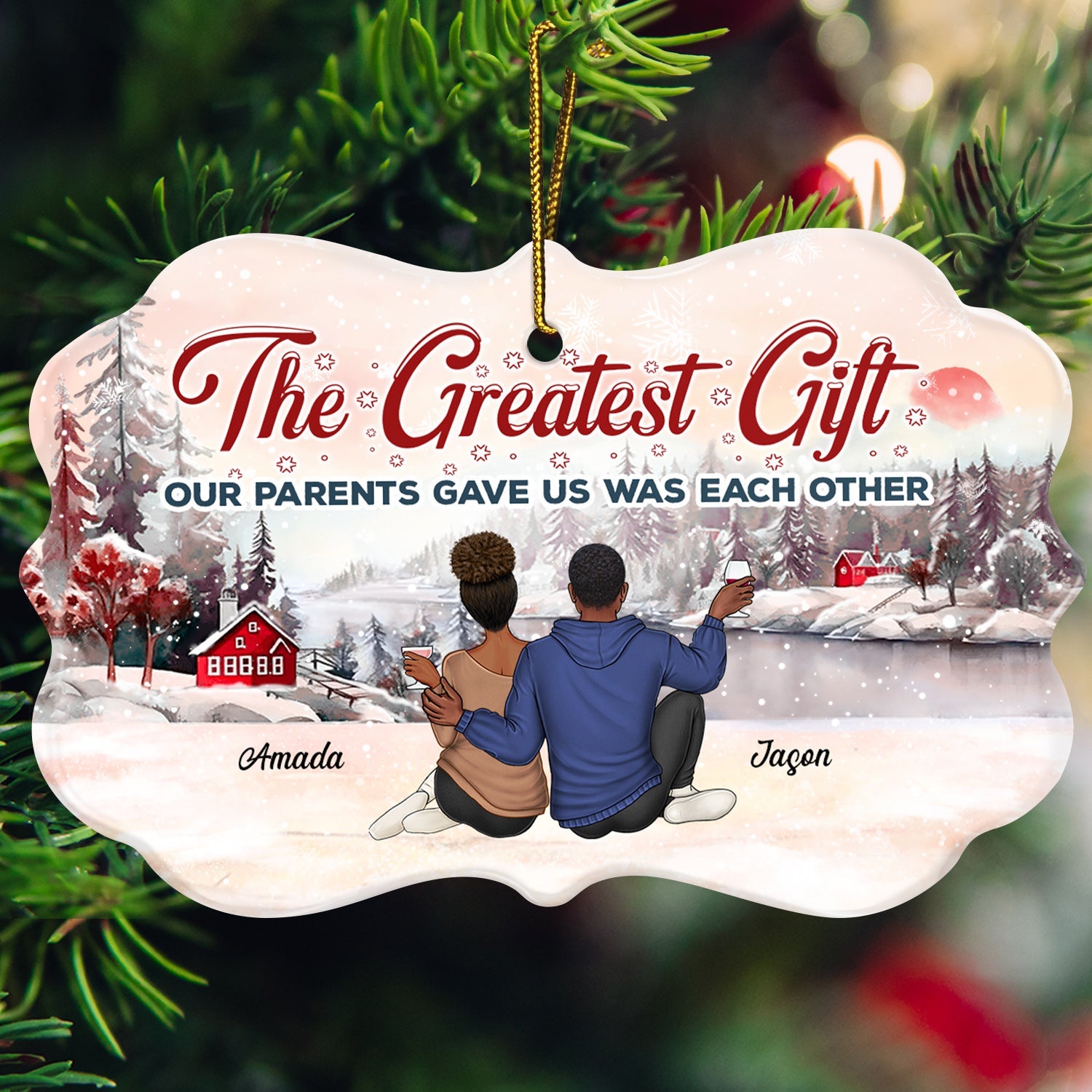 The Greatest Gift Our Parents Gave Us Was Each Other - Christmas Gift For Sibling, Sister, Brother - Personalized Medallion Ceramic Ornament ORNA1210