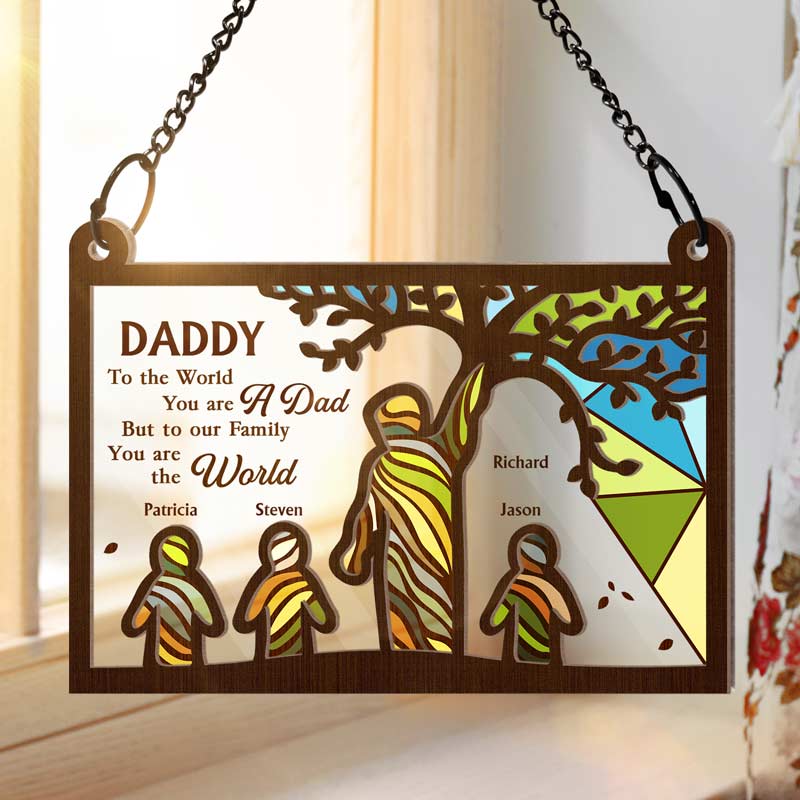 To Our Family You Are The World - Personalized Window Hanging Suncatcher Ornament ORNA1210