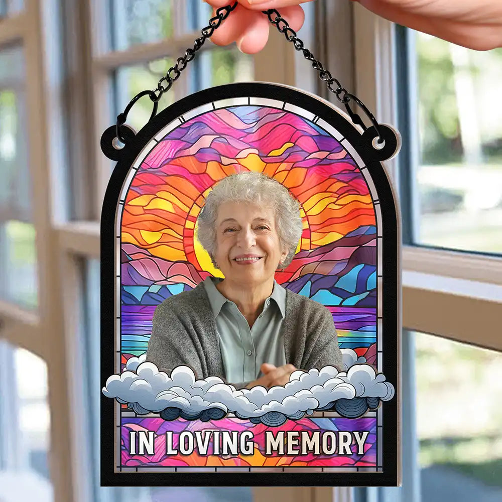 Custom Photo In Loving Memory Family Memorial Mom Grandma - Personalized Window Hanging Suncatcher Ornament ORNA1210