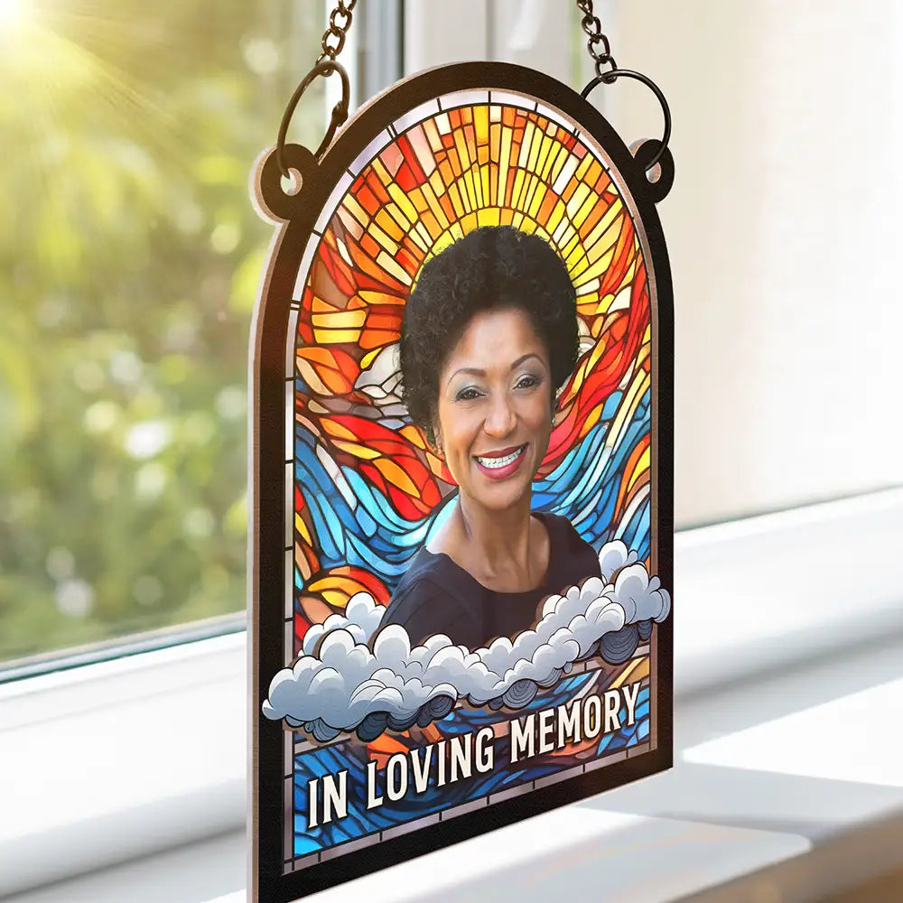 Custom Photo In Loving Memory Family Memorial Mom Grandma - Personalized Window Hanging Suncatcher Ornament ORNA1210