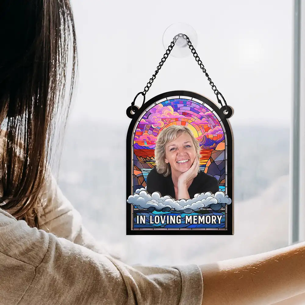 Custom Photo In Loving Memory Family Memorial Mom Grandma - Personalized Window Hanging Suncatcher Ornament ORNA1210