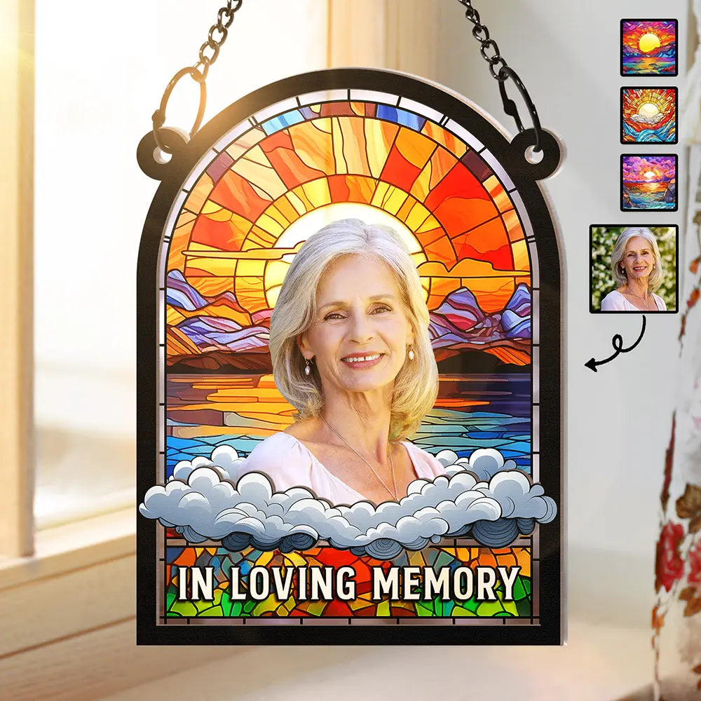 Custom Photo In Loving Memory Family Memorial Mom Grandma - Personalized Window Hanging Suncatcher Ornament ORNA1210