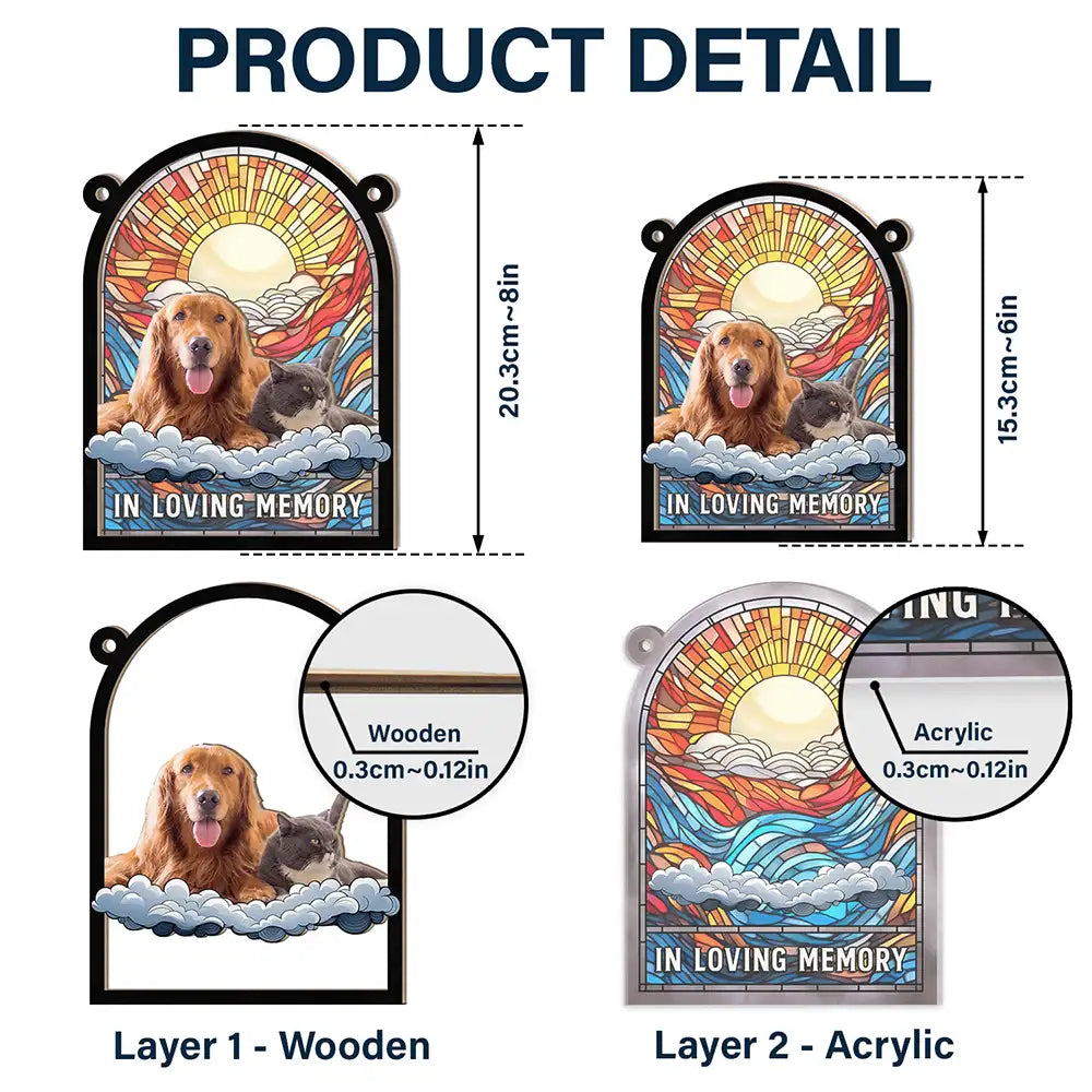 Custom Photo In Loving Memory Family Memorial Pet - Personalized Window Hanging Suncatcher Ornament ORNA1210