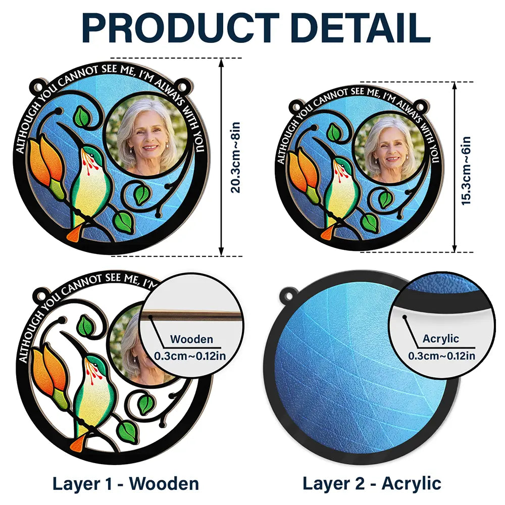 Custom Photo Hummingbird And Flower Memorial Parent - Personalized Window Hanging Suncatcher Ornament ORNA1210