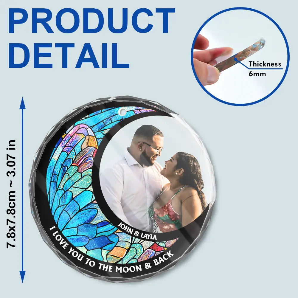 Custom Photo From Our First Kiss Till Our Last Breath Kissing Couple - Stained Effect Printed, Personalized Circle Glass Ornament ORNA1210