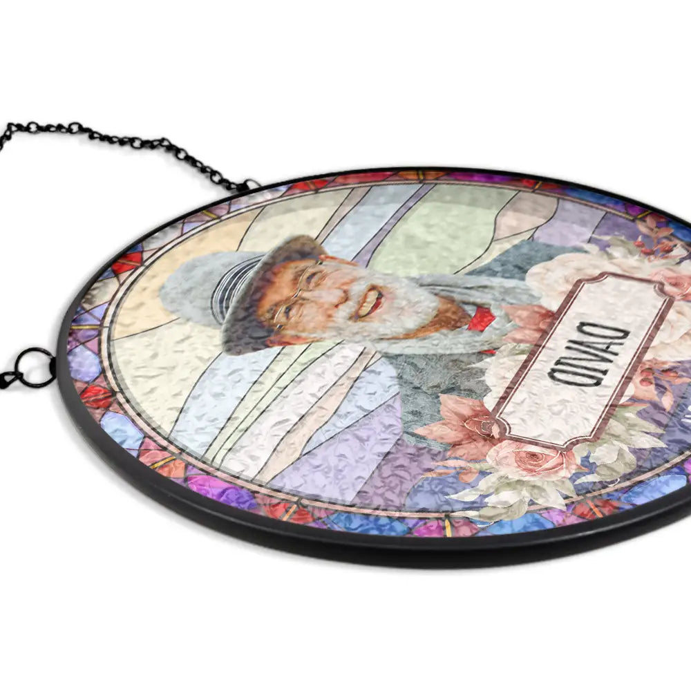 Custom Photo In Loving Memory Dog Cat - Personalized Stained Glass Window Hanging Suncatcher ORNA1210