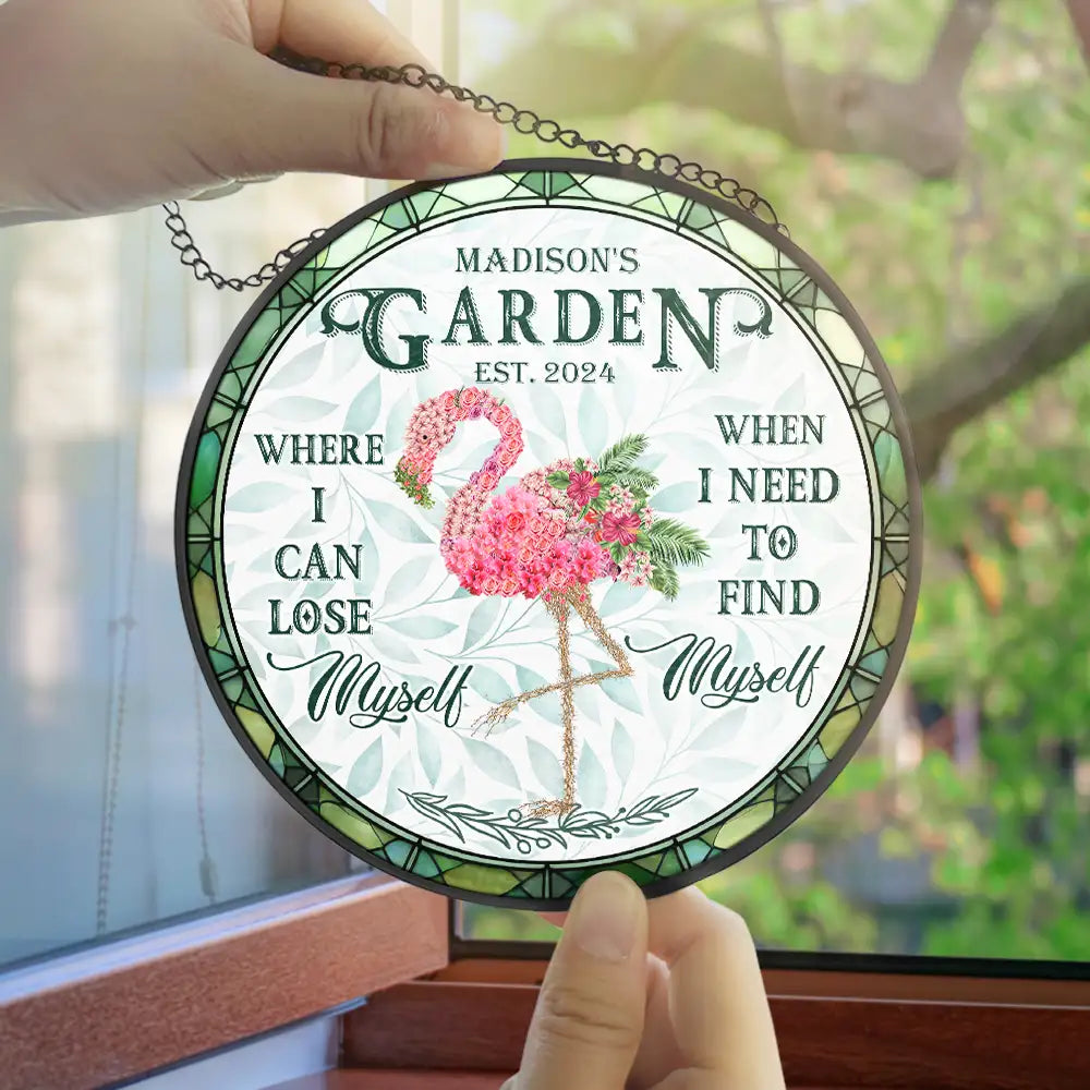 And Find My Soul Garden Floral Art - Personalized Stained Glass Window Hanging Suncatcher ORNA1210