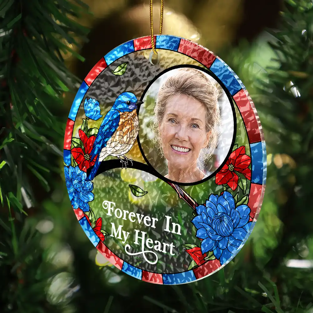Custom Photo I'm Always With You Memorial - Personalized Stained Glass Ornament ORNA1210