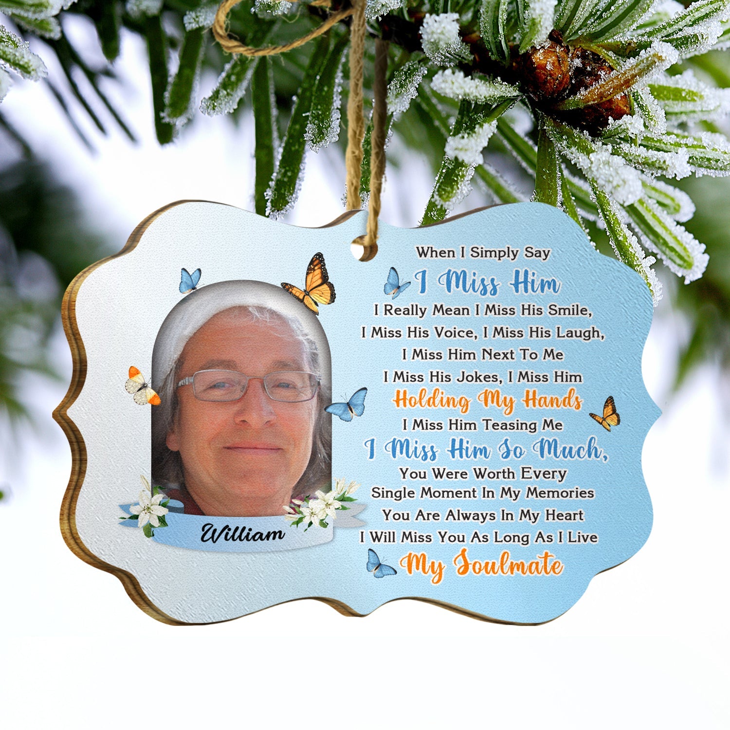 Custom Photo Christmas Memorial Miss You As Long As I Live - Personalized Custom Wooden Ornament ORNA1210