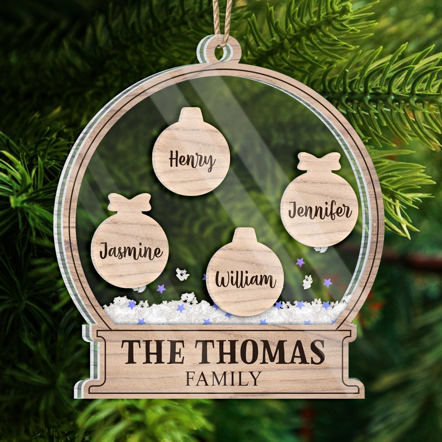 Our Family Kids Pet - Gift For Family, Parent - Personalized 3-Layered Acrylic Shaker Ornament ORNA1210