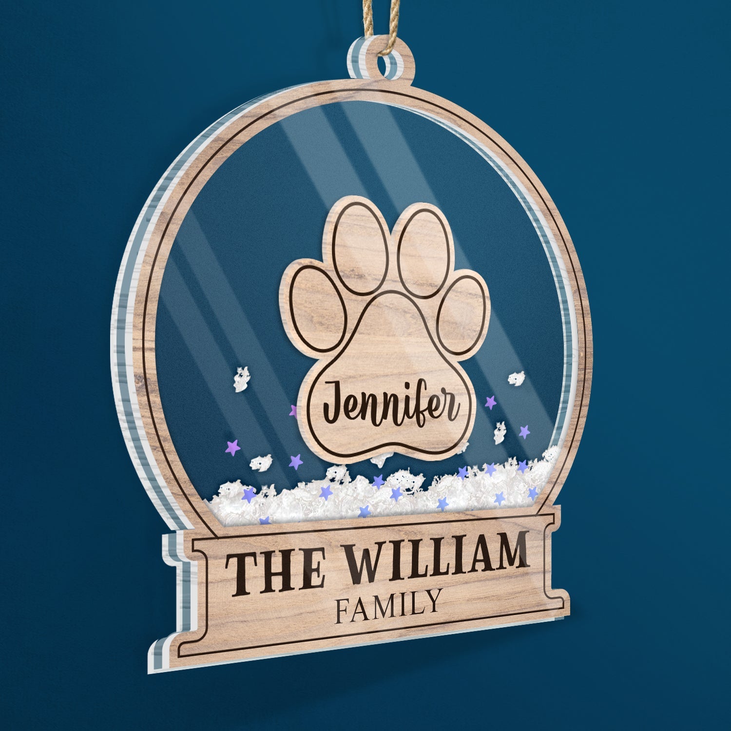 Our Family Kids Pet - Gift For Family, Parent - Personalized 3-Layered Acrylic Shaker Ornament ORNA1210