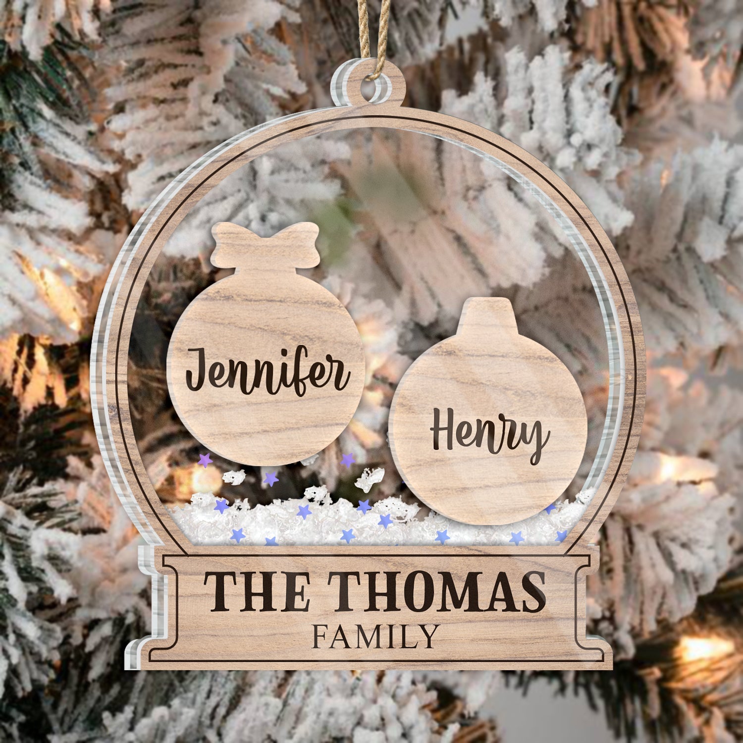 Our Family Kids Pet - Gift For Family, Parent - Personalized 3-Layered Acrylic Shaker Ornament ORNA1210