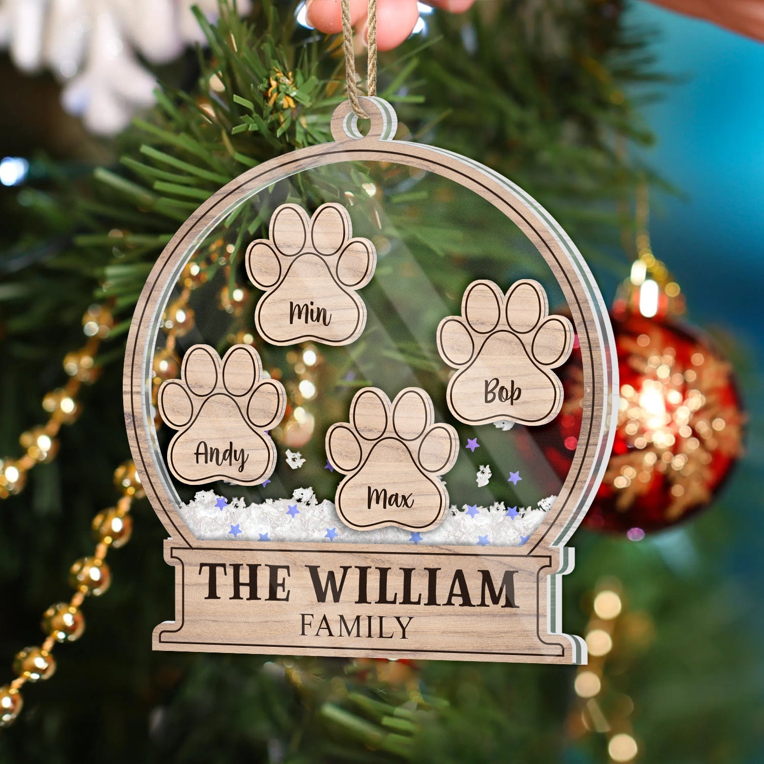 Our Family Kids Pet - Gift For Family, Parent - Personalized 3-Layered Acrylic Shaker Ornament ORNA1210