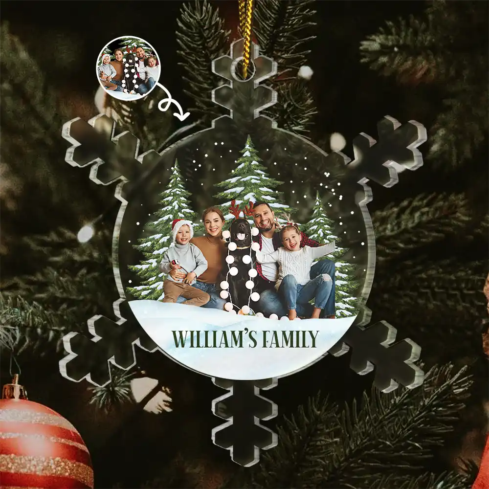 Christmas Custom Photo Family Pet Face - Personalized Custom Shaped Acrylic Ornament ORNA1210